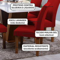 Kit capa para cadeira com 4 pçs em malha gel