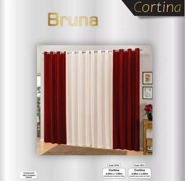 Cortina Bruna para Parede- Tam 3.00x2.60