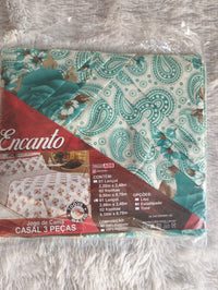 Jogo de Cama Encanto Casal Box em Poliester- 3pcs