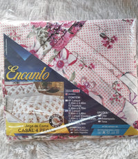 Jogo de Cama Encanto Casal Box em Poliester- 4pcs