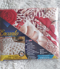 Jogo de Cama Encanto Casal Box em Poliester- 4pcs