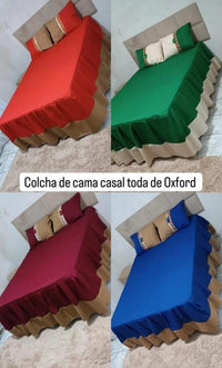 Colcha Casal Box Oxford 2 tecidos